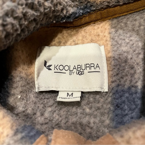 Koolaburra by Ugg Blue & Tan Plaid Button Down Shacket Women’s Size Medium - Picture 10 of 12